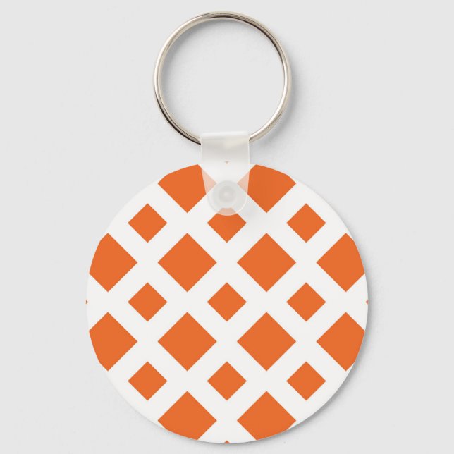 Porte-clés Diamants orange sur blanc (Recto)