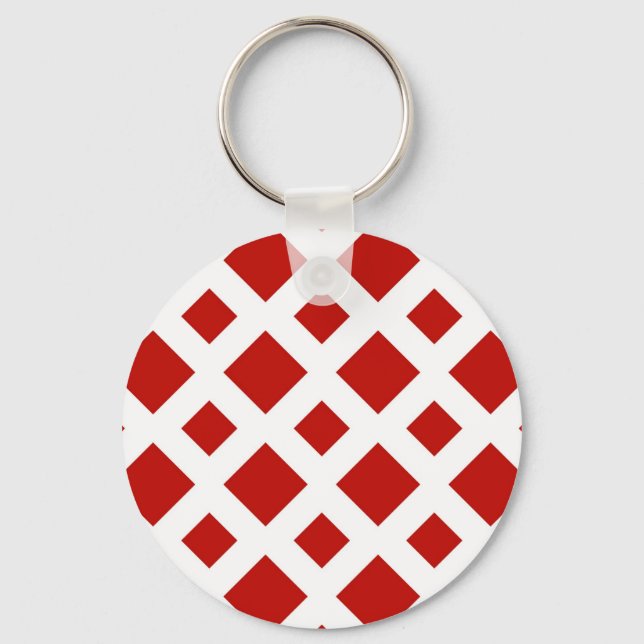 Porte-clés Diamants rouges sur blanc (Recto)