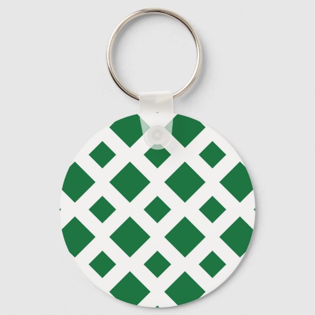 Porte-clés Diamants verts sur blanc (Recto)