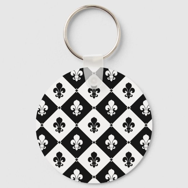 Porte-clés Diamond Fleur De Lis Pattern (Recto)