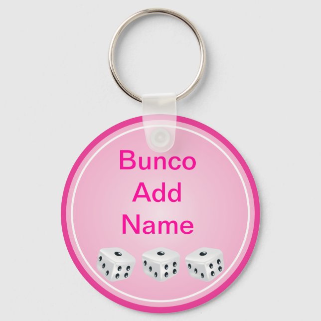 Porte-clés dice with pink circle customizable (Recto)