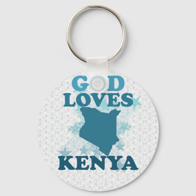 Porte-clés Dieu aime le Kenya (Recto)