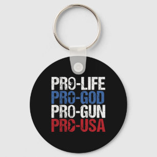 Porte-clés Dieu arme USA conservateur républicain pro-vie A