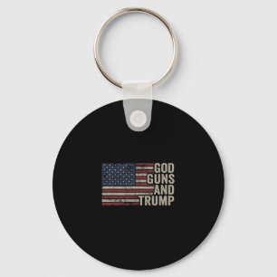 Porte-clés Dieu Armes Et Trump - Pro Dieu Arme Drôle Républic