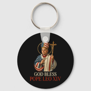 Porte-clés Dieu Béni Nouveau Pape Léon Xiv Église catholique