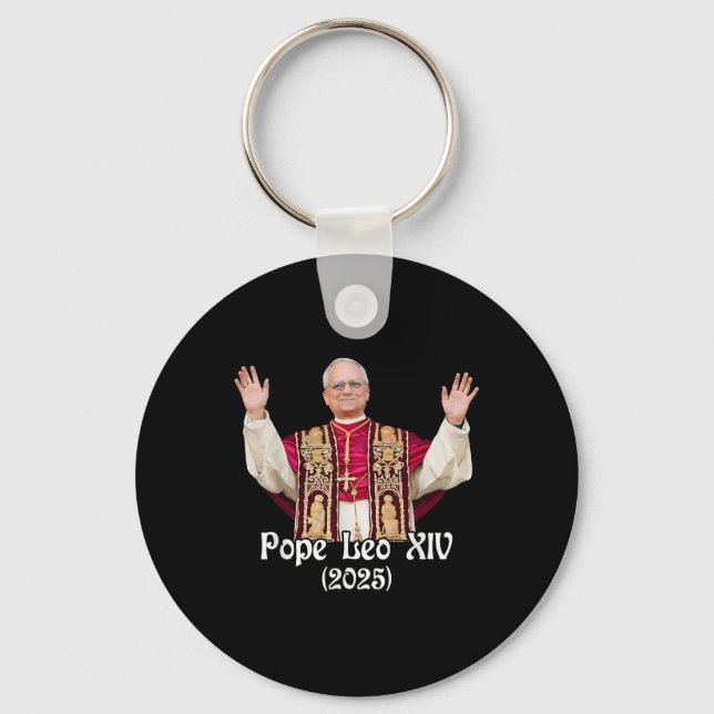 Porte-clés Dieu Béni Pape Leo Xiv 2025 (Recto)