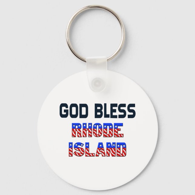 Porte-clés Dieu béni Rhode Island (Recto)