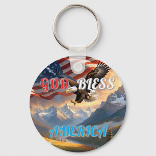 PORTE-CLÉS DIEU BÉNISSE L'AMÉRIQUE