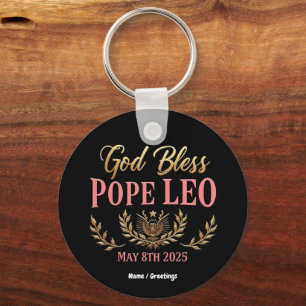 Porte-clés Dieu bénisse le pape Léo Célébrer le nouveau pape