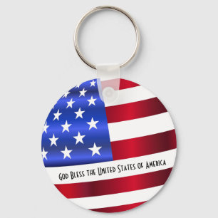 Porte-clés Dieu bénissent le drapeau des Etats-Unis
