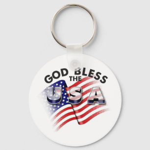 Porte-clés Dieu bénissent le porte - clé des Etats-Unis