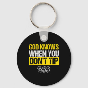 Porte-clés Dieu Conseil Blanc Barman Barman Waiter Pub Cadeau