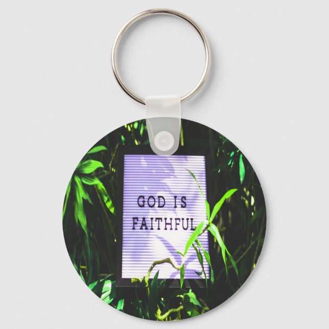 Porte-clés Dieu est Fidèle Inspiration Chrétienne (Recto)