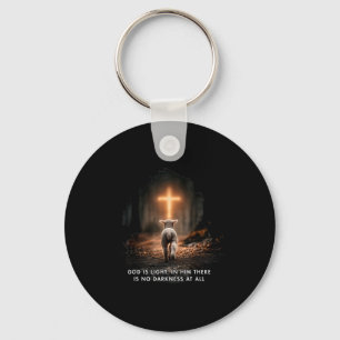 Porte-clés Dieu Est Lumière En Lui Il N'y A Aucune Obscurité 