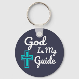 Porte-clés Dieu est ma croix guide