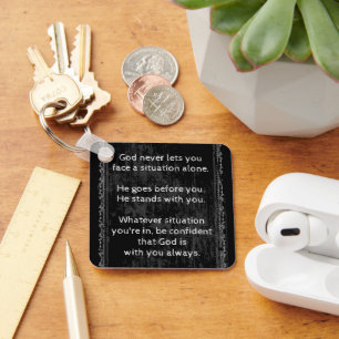Porte-clés Dieu est toujours avec vous jamais seul