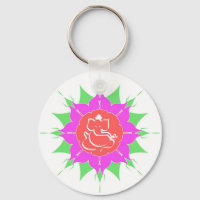 Dieu Ganesha et fleur - Porte - clé