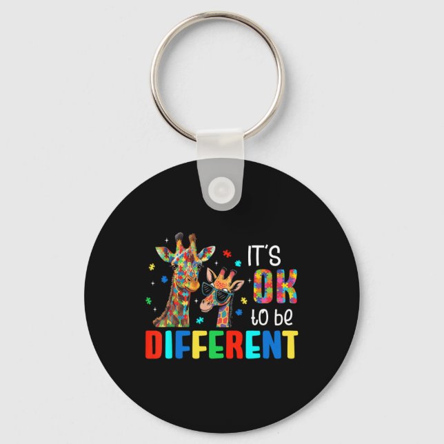 Porte-clés Différent Girafe Animal Sensibilisation à l'autism (Recto)