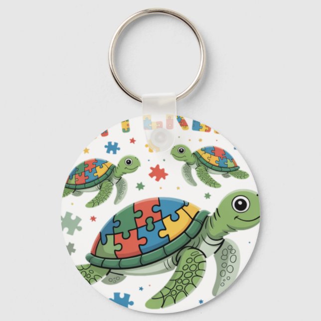 Porte-clés Different Puzzle Turtle Autism Awareness Day Autis (Recto)