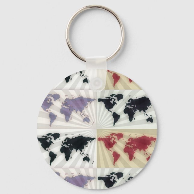 Porte-clés Différentes cartes du monde (Recto)