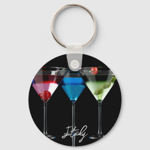 Porte-clés Différents cocktails dans des lunettes à martini n