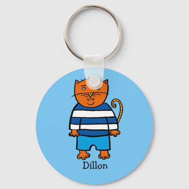 Porte-clés Dillon le Chat personnalisé (Recto)
