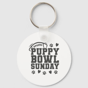 Porte-clés Dimanche du Bowl de chiots Super Footll Party Chie