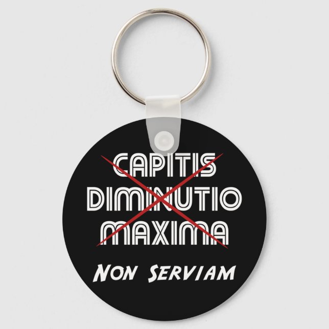 Porte-clés diminution de tête maxima non serviam (Recto)