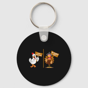 Porte-clés Dinde de Thanksgiving Non merci Grumpy Halloween A