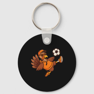 Porte-clés Dinde drôle de soccer de Thanksgiving pour les enf