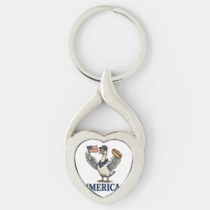 Porte-clés Dinde Patriotique 'Merica Hot Dog Vintage Chemise