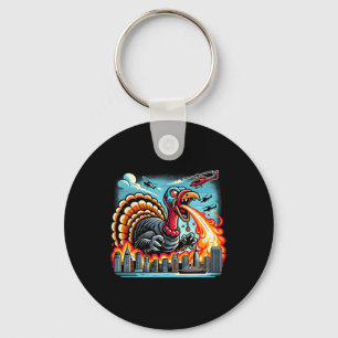 Porte-clés Dindozilla – Dino Dinde de Thanksgiving cracheur d