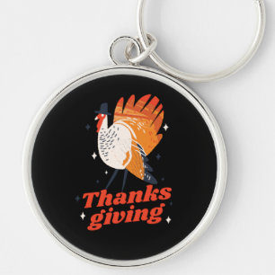 Porte-clés Dîner de Thanksgiving drôle de dinde