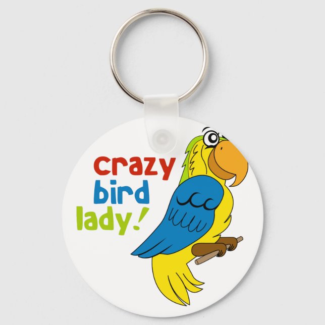 Porte-clés Dingue dame aux oiseaux ! (Recto)