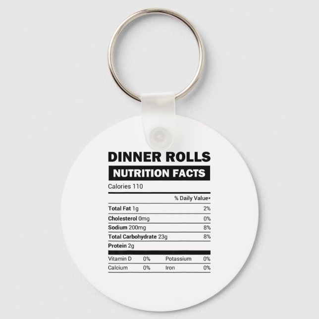 Porte-clés Dinner Rolls Nutrition Facts Family Matching Chris (Recto)