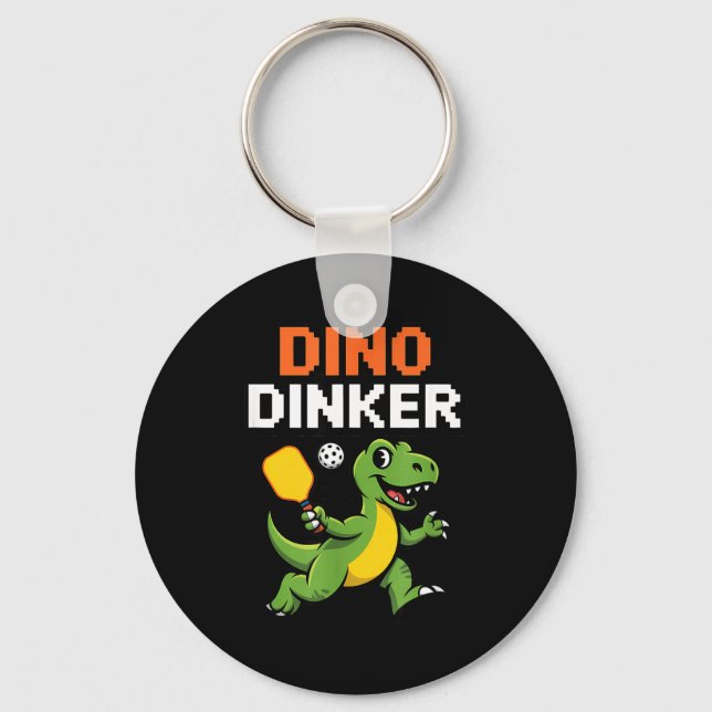 Porte-clés Dino dinker pickleball amusement pour les joueurs  (Recto)