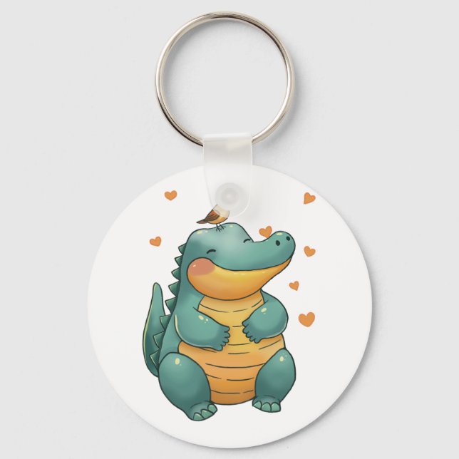 Porte-clés Dino et amis petits oiseaux (Recto)