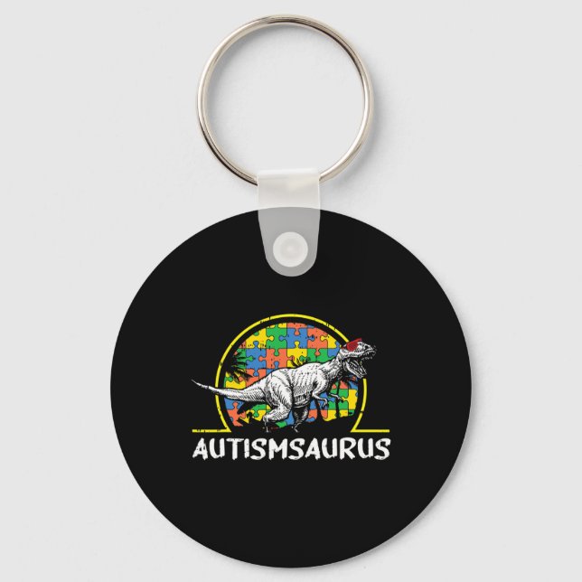 Porte-clés Dino-saur Cadeaux De Sensibilisation sur l'autisme (Recto)