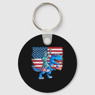 Porte-clés Dino Statue De La Liberté 4 juillet Trex American 