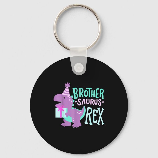 Porte-clés Dinosaur Birthday Brother Saurus T Rex Family Matc (Recto)