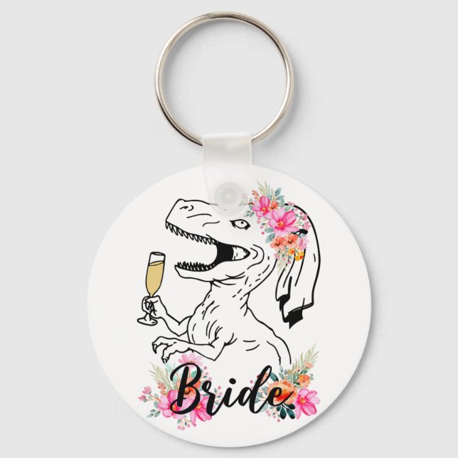 Porte-clés Dinosaur Bridesmaid Floral Bachelorette Part (Recto)