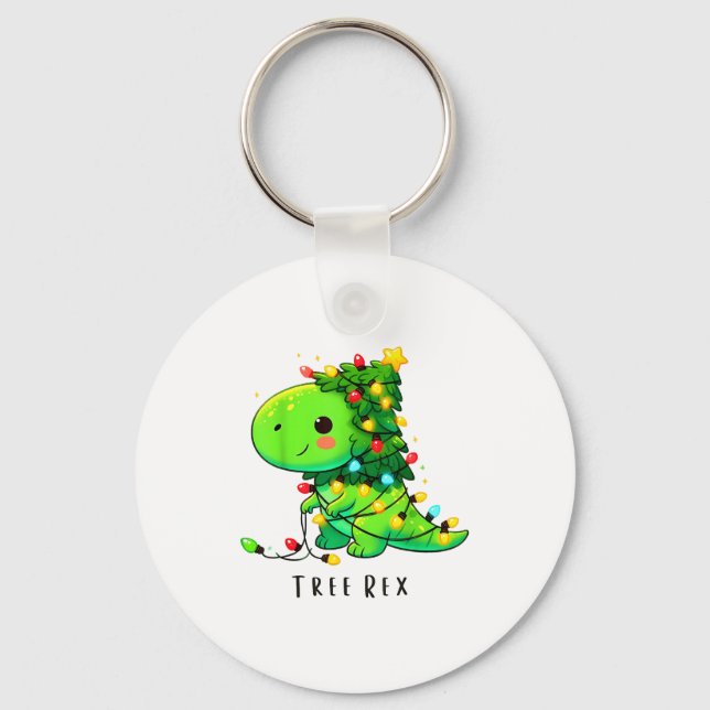 Porte-clés Dinosaur Christmas Tree Rex Pajamas Men Boys Xmas  (Recto)