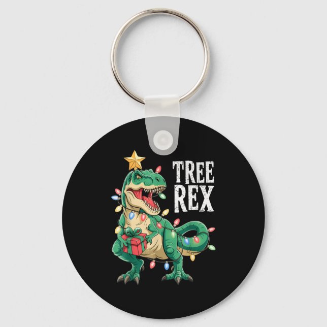 Porte-clés Dinosaur Christmas Tree Rex Pajamas Men Boys Xmas  (Recto)