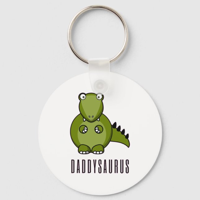 Porte-clés Dinosaur Daddysaurus Daddy Fête des pères Famille  (Recto)