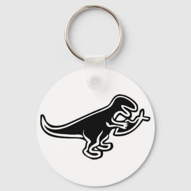 Porte-clés Dinosaur Manger Jésus Poisson (Recto)