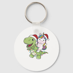 Porte-clés Dinosaur Noël Unicorne Hiver T-Rex Dino