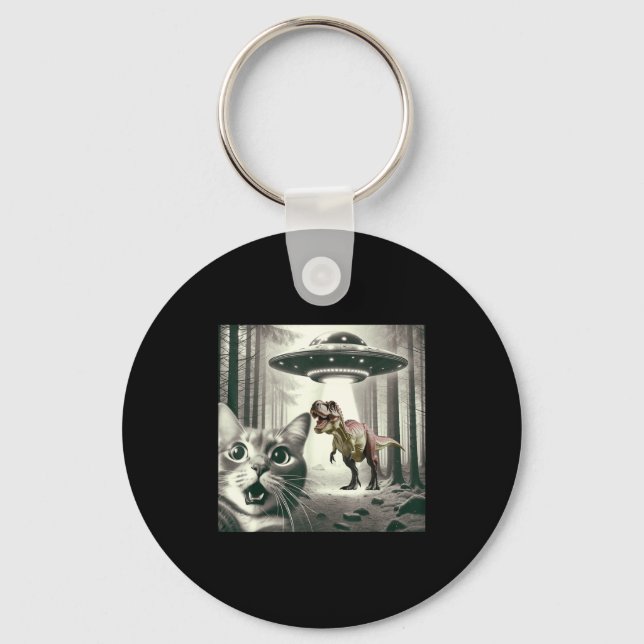 Porte-clés Dinosaur T Alien Cat Selfie UFO Rex (Recto)