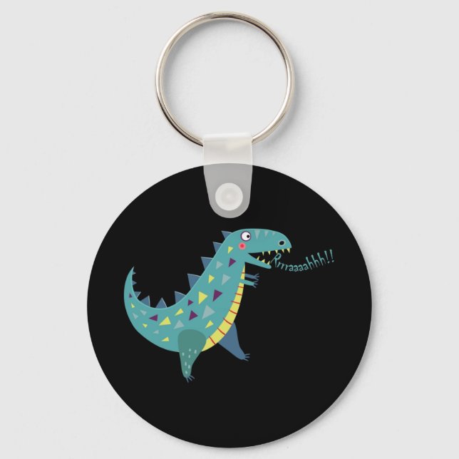 Porte-clés Dinosaure bleu T Rex Ba (Recto)