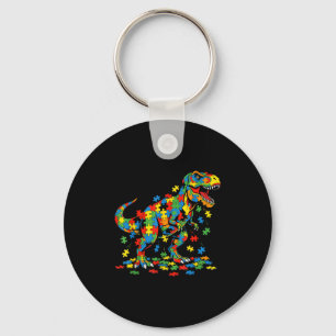Porte-clés Dinosaure coloré de sensibilisation à l'autisme pu