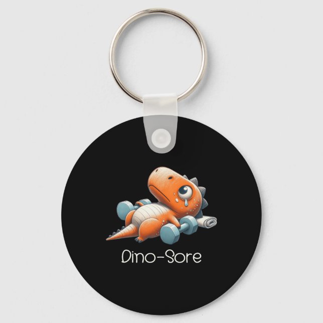 Porte-clés Dinosaure drôle d'Halloween testé positif pour la  (Recto)